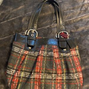 Plaid coach bag